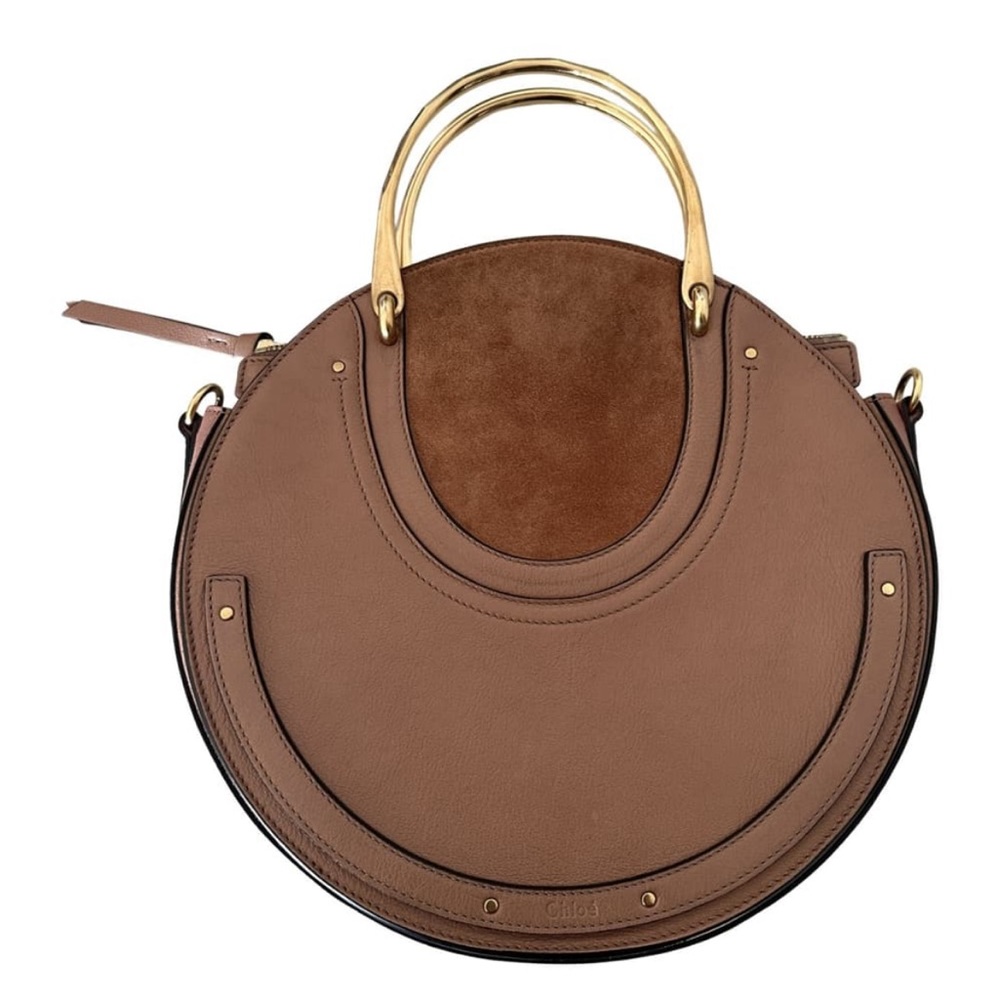 CHLOE Calfskin Suede Pixie Bag Brown
